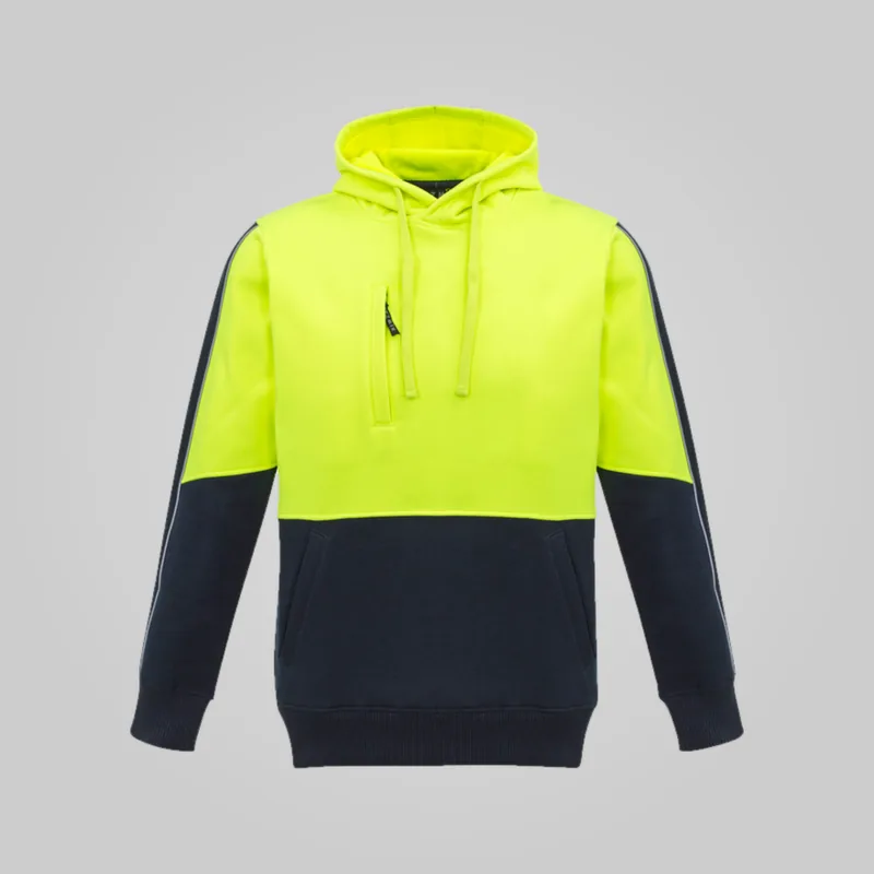 Syzmik Hi Vis Pullover Hoodie in Yellow and Navy